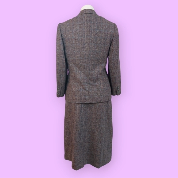 Allen Bernard Vintage Skirt Suit Women's Sz 12 100% Wool Fits Small - Picture 7 of 13